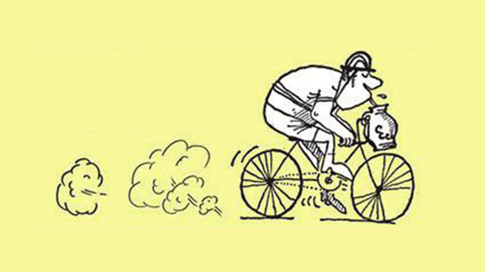 Cartoon: apple wine cycling