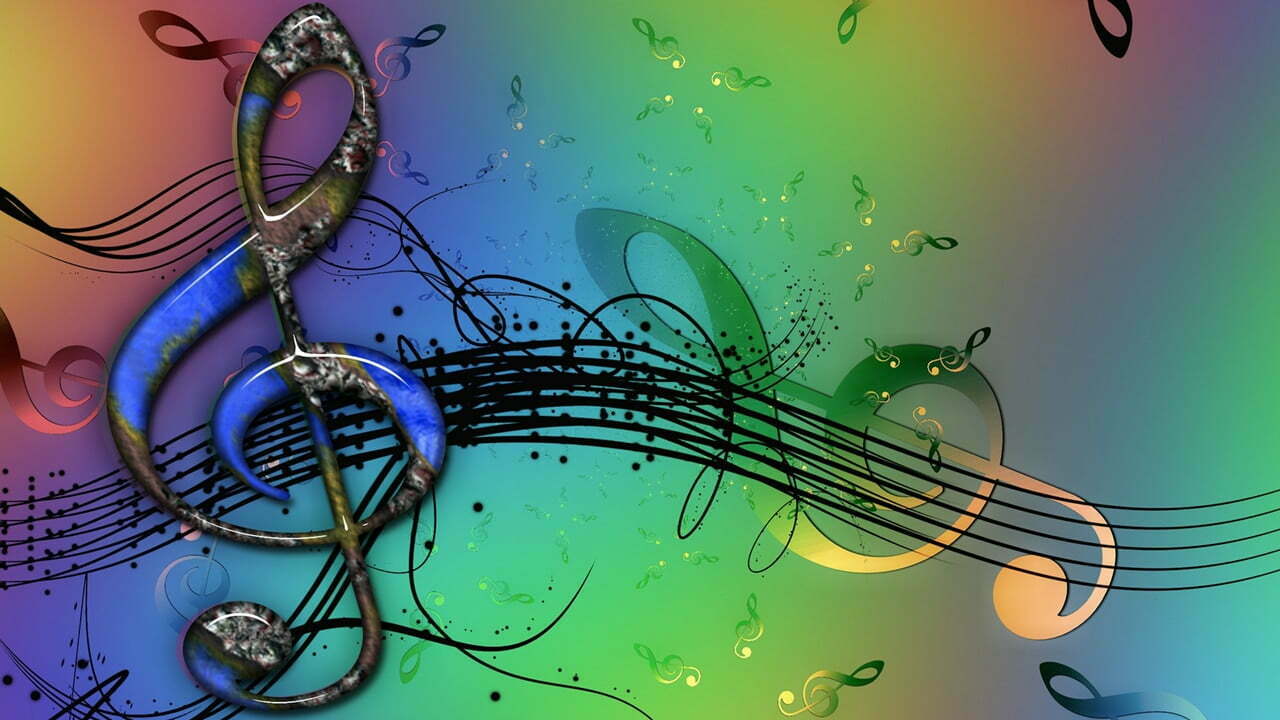 Colourful musical symbols