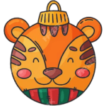 A Christmas tree ball in the form of a Chinese New Year's tiger