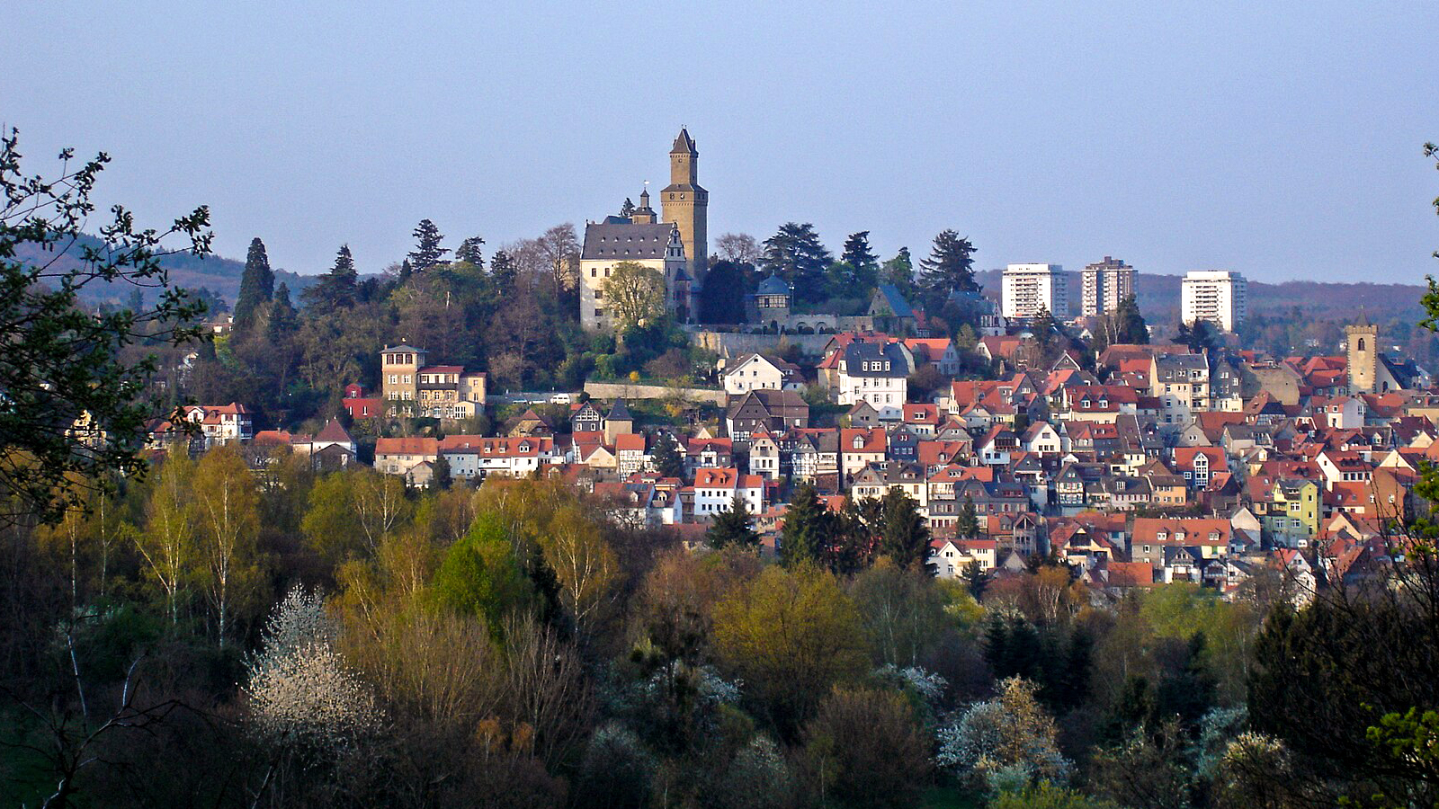 A view of Kronberg with its castle in the springtime